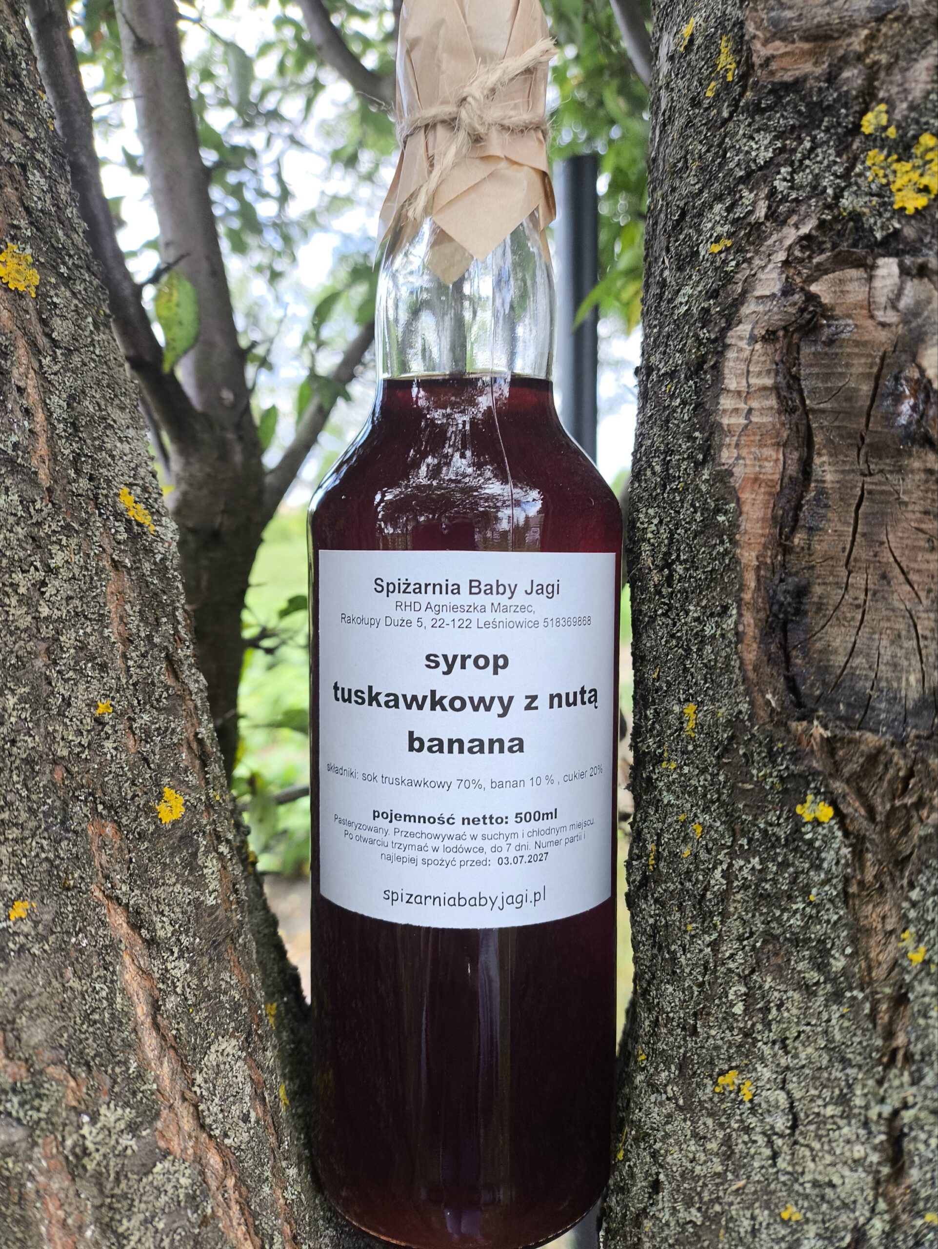 Syrop truskawkowy z bananem 500ml